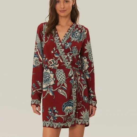 farm rio pink tropical landing lace midi dress FARM Rio Tropical Landing Midi Dress